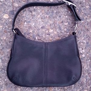 Coach Vintage Black Leather Hobo  Handbag